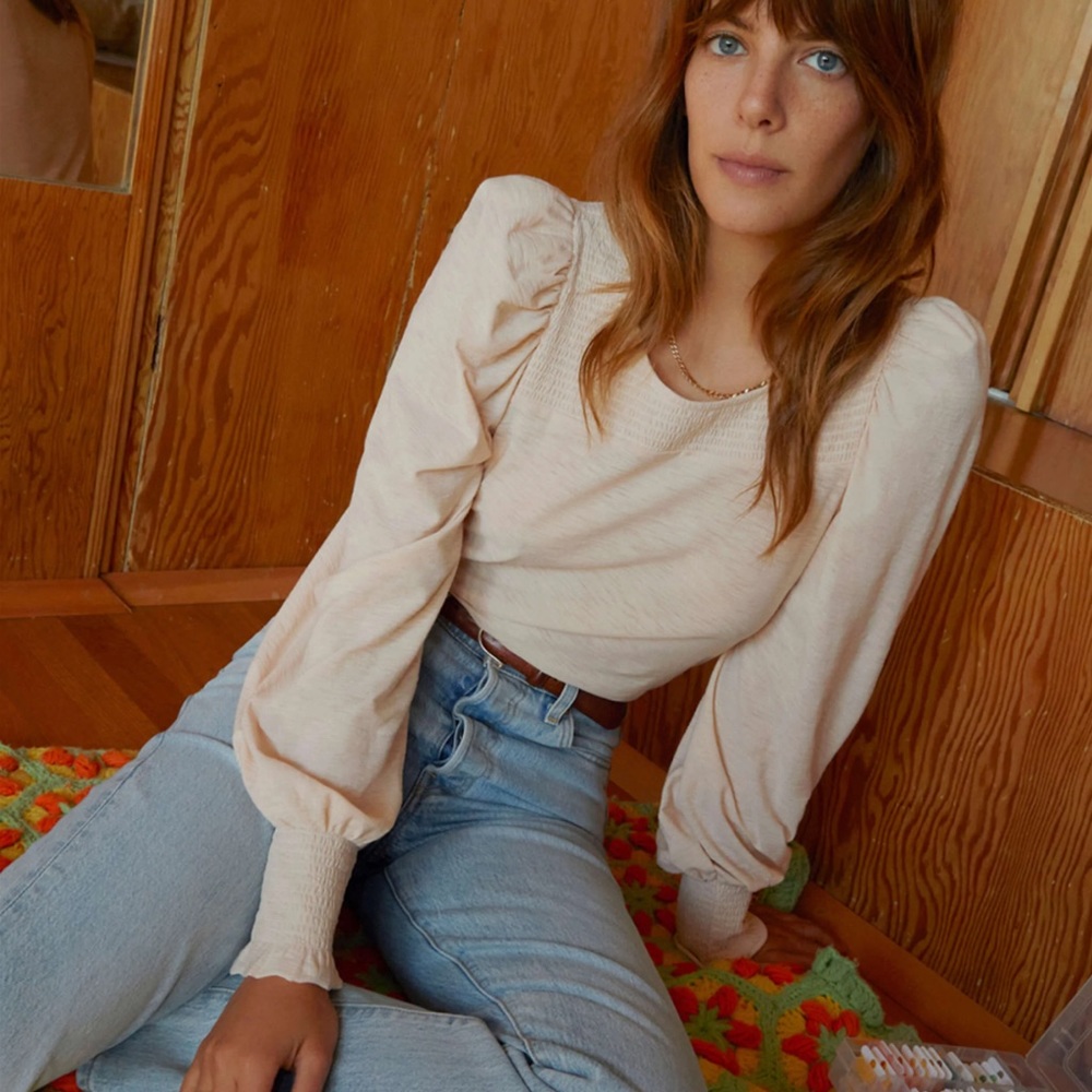 Nation LTD Cream Puff Sleeve Long Sleeve Top